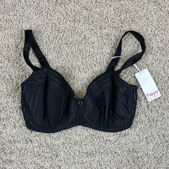 NWT Freya black mode underwire padded half cup bra sz 30H - Picture 2 of 7